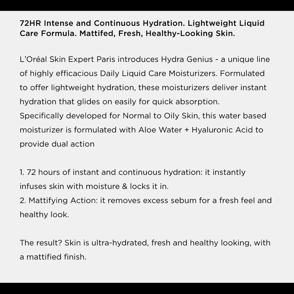 NWT Set of 2 L’Oréal Hydra Genius 180mL - Picture 5 of 6